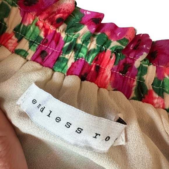 🔆 Endless Rose Pink Floral Pleated Elastized Mini Skirt - Picture 4 of 5